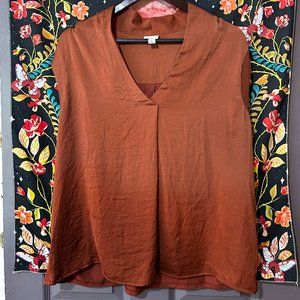 XL A New Day Sleeveless V-Neck Rusty color